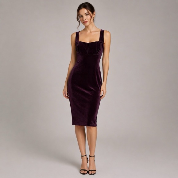 David Meister Dresses & Skirts - Vintage David Meister Velvet Dress Womens 8 Sheath Cocktail Evening Elegant USA